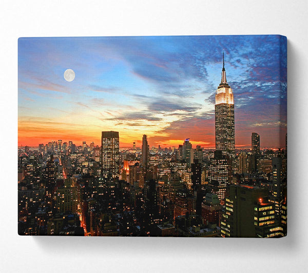  A Canvas Print of Moonlit Empire State Building Canvas Art