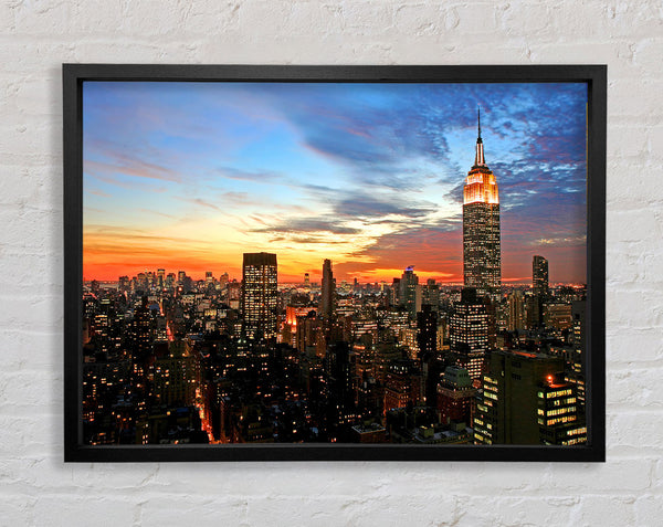 Orange City Glow Framed Print
