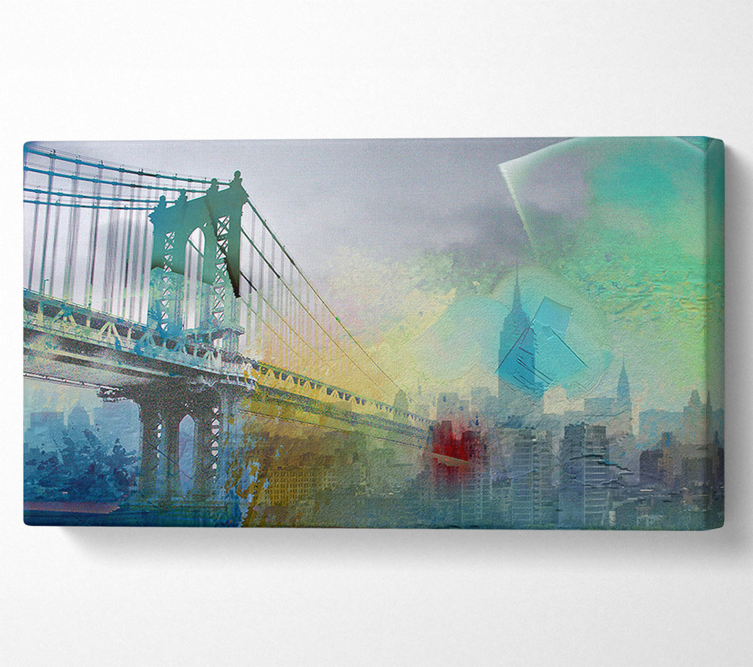  A Canvas Print of Retro City Patchwork Canvas Print