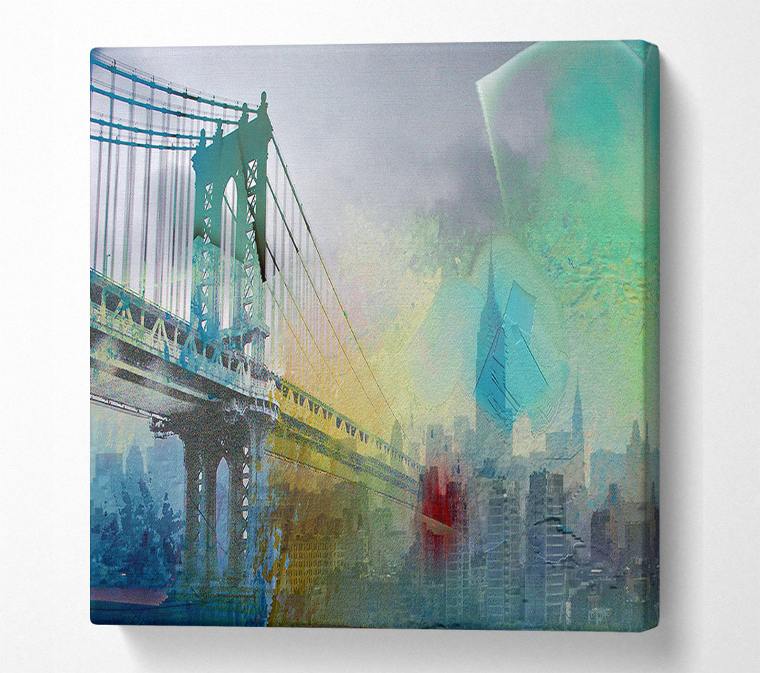  A Canvas Print of Retro City Patchwork Canvas Print