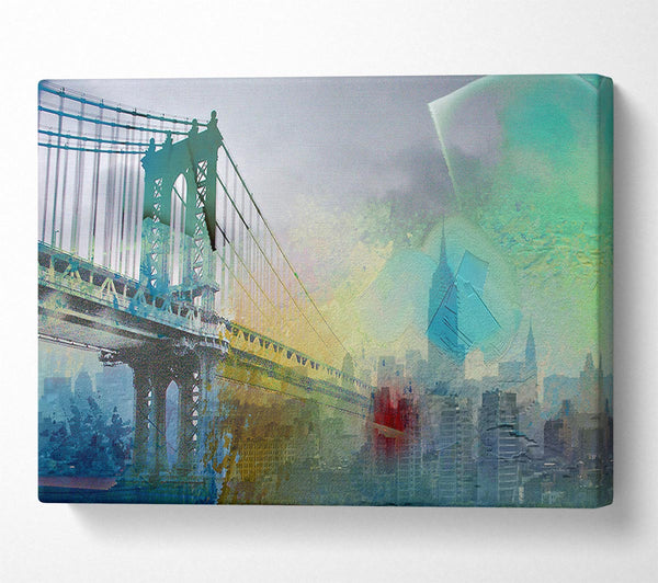 A Canvas Print of Retro City Patchwork Canvas Print