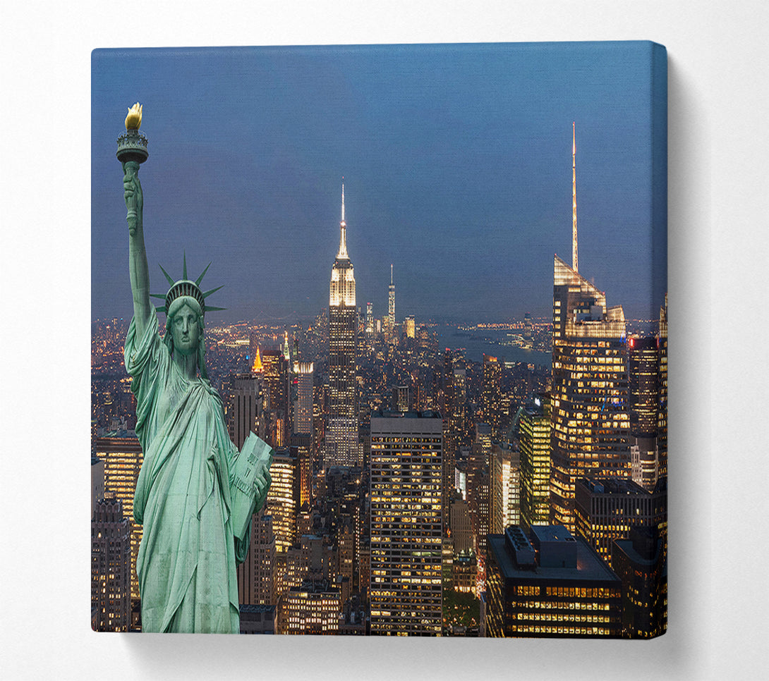  A Canvas Print of Lights Of The Big City Canvas Wall Art