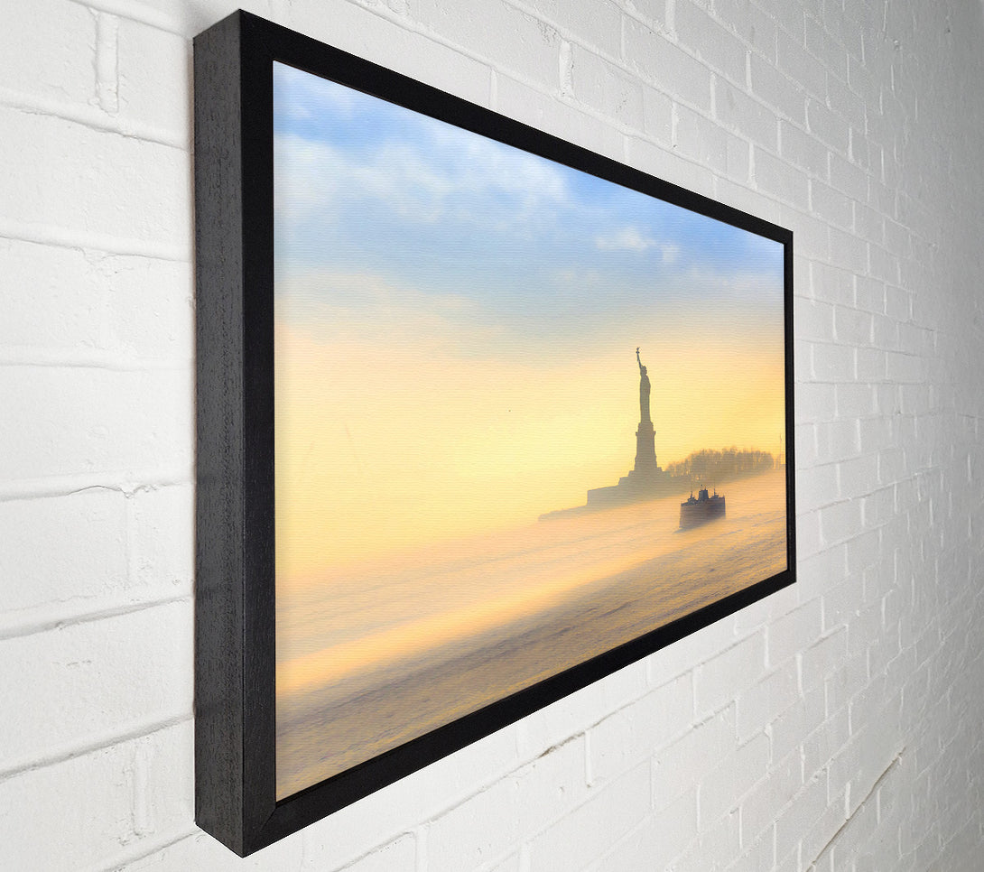  A Canvas Print of Mist Over The Statue Of Liberty Canvas Print