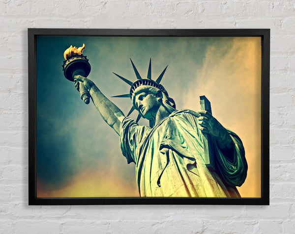 Statue Of Liberty Skies Framed Print