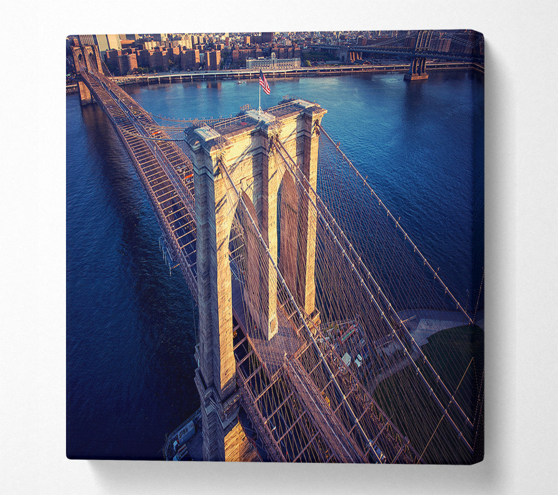  A Canvas Print of Brooklyn Bridge Above Canvas Print