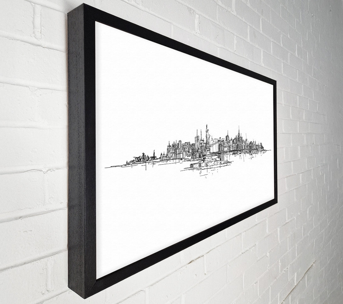  A Canvas Print of Outline Of The Big Apple Canvas Art