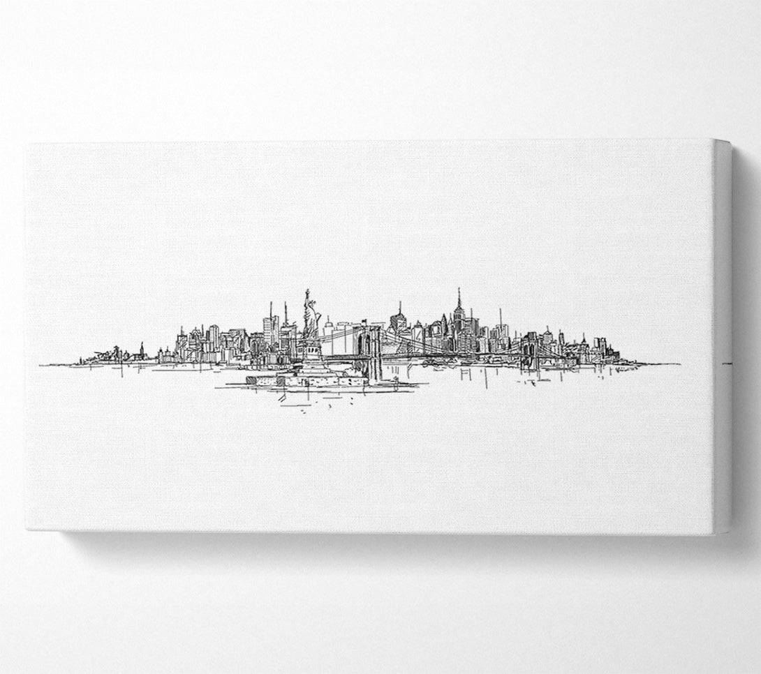  A Canvas Print of Outline Of The Big Apple Canvas Art