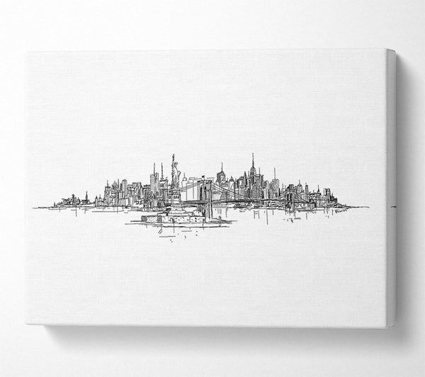  A Canvas Print of Outline Of The Big Apple Canvas Art