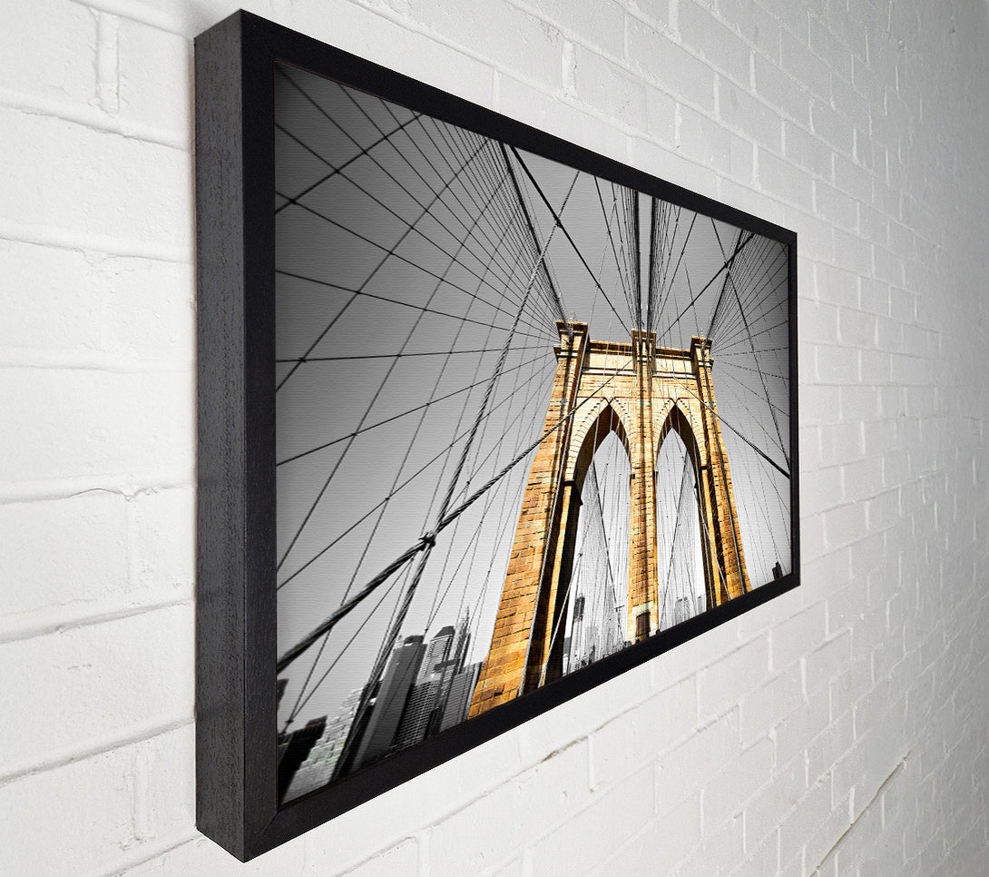  A Canvas Print of Golden Brooklyn Bridge Canvas Art
