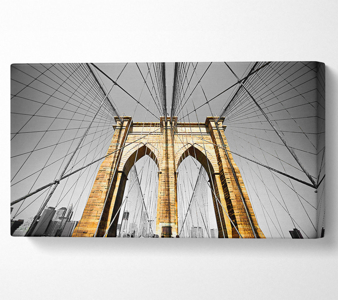  A Canvas Print of Golden Brooklyn Bridge Canvas Art