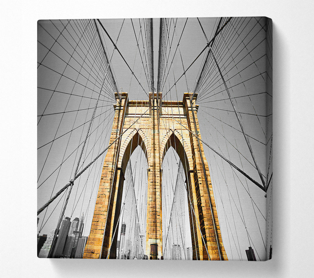  A Canvas Print of Golden Brooklyn Bridge Canvas Art