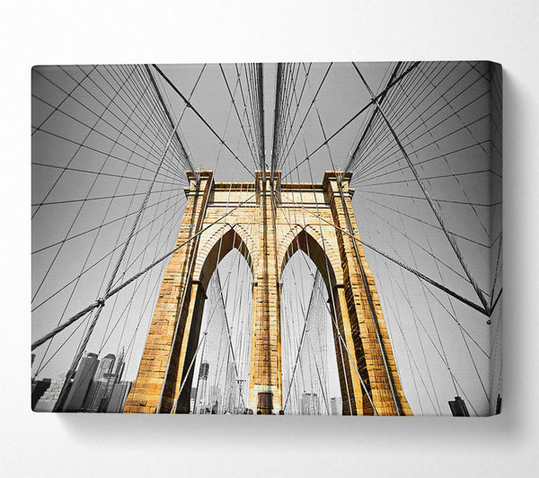  A Canvas Print of Golden Brooklyn Bridge Canvas Art