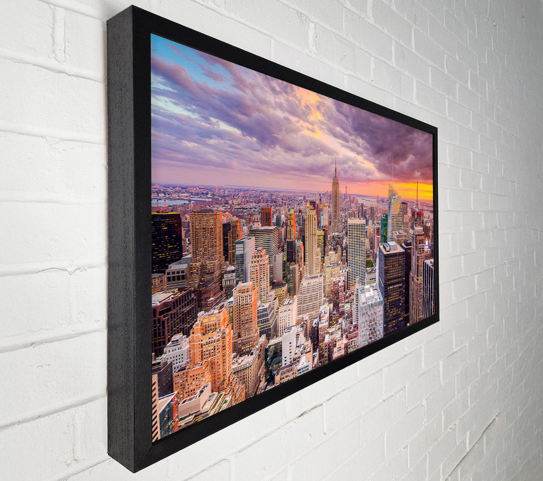  A Canvas Print of Storm Skies Over NYC Canvas Print