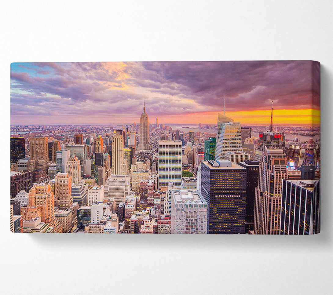  A Canvas Print of Storm Skies Over NYC Canvas Print