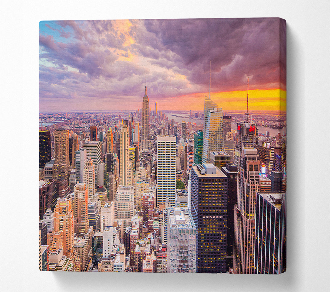  A Canvas Print of Storm Skies Over NYC Canvas Print