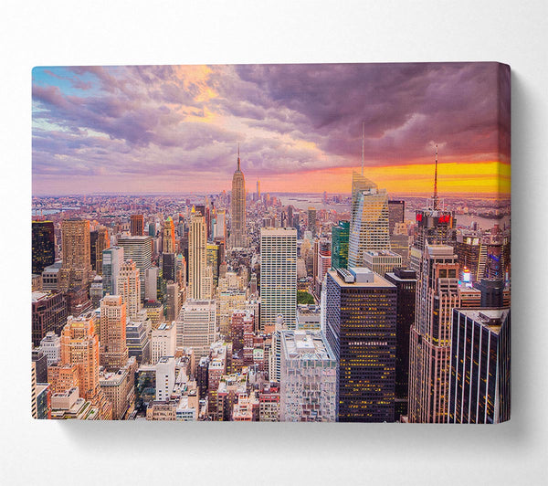  A Canvas Print of Storm Skies Over NYC Canvas Print