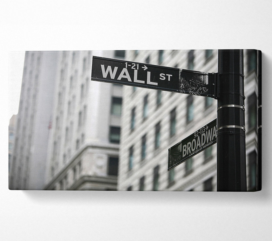  A Canvas Print of Wall Street And Broadway Signs Canvas Print