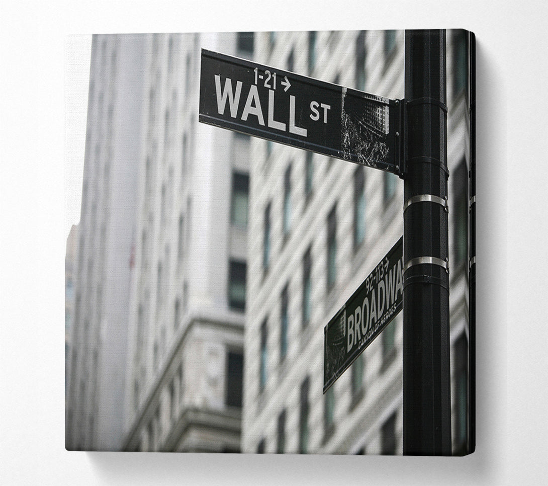  A Canvas Print of Wall Street And Broadway Signs Canvas Print