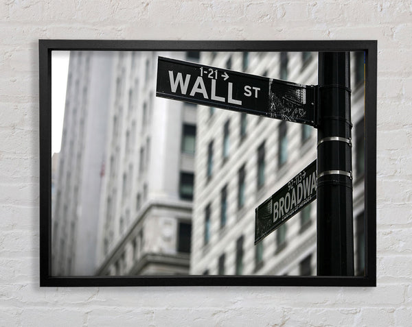Wall Street And Broadway Signs Framed Print