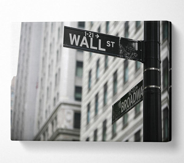  A Canvas Print of Wall Street And Broadway Signs Canvas Print