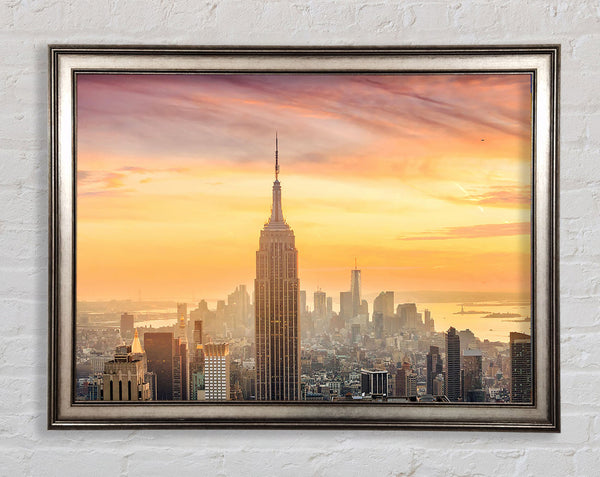 Misty Empire State Building Framed Print