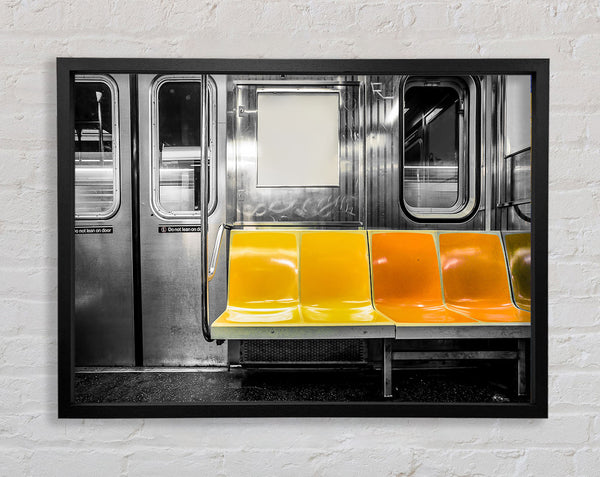 Yellow Seats In The Subway Framed Print