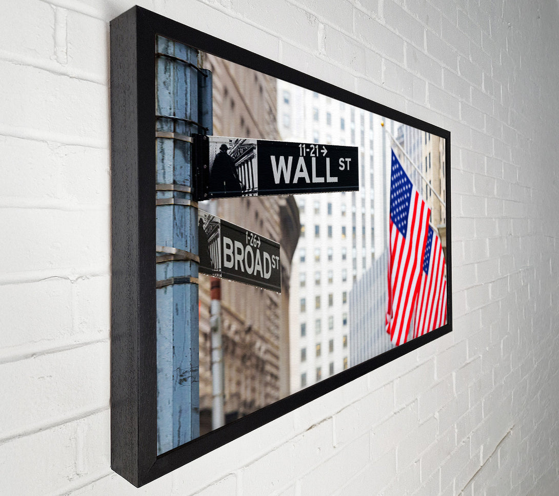  A Canvas Print of Wall Street American Flags Canvas Wall Art