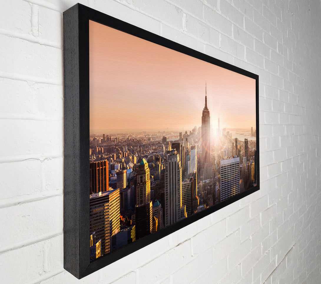 A Canvas Print of Sun Sparkle Through The Empire State Building Canvas Wall Art