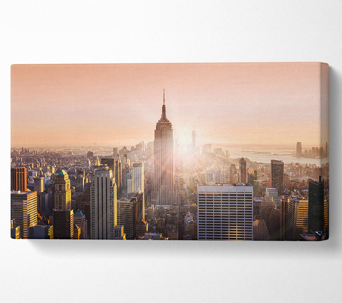  A Canvas Print of Sun Sparkle Through The Empire State Building Canvas Wall Art