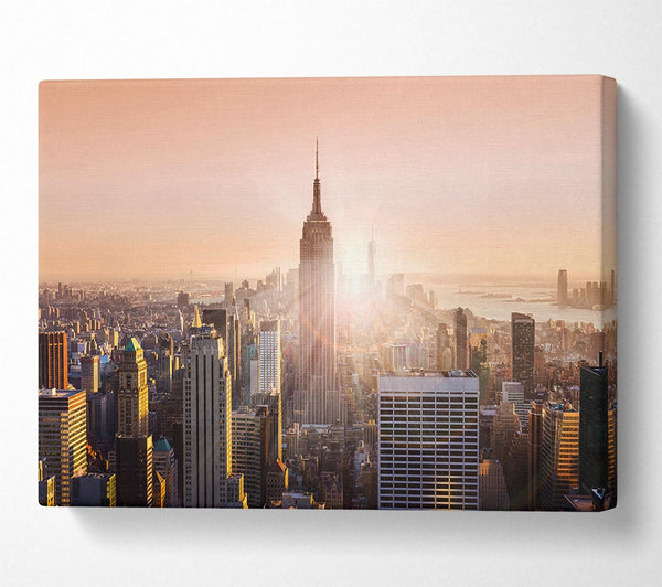  A Canvas Print of Sun Sparkle Through The Empire State Building Canvas Wall Art