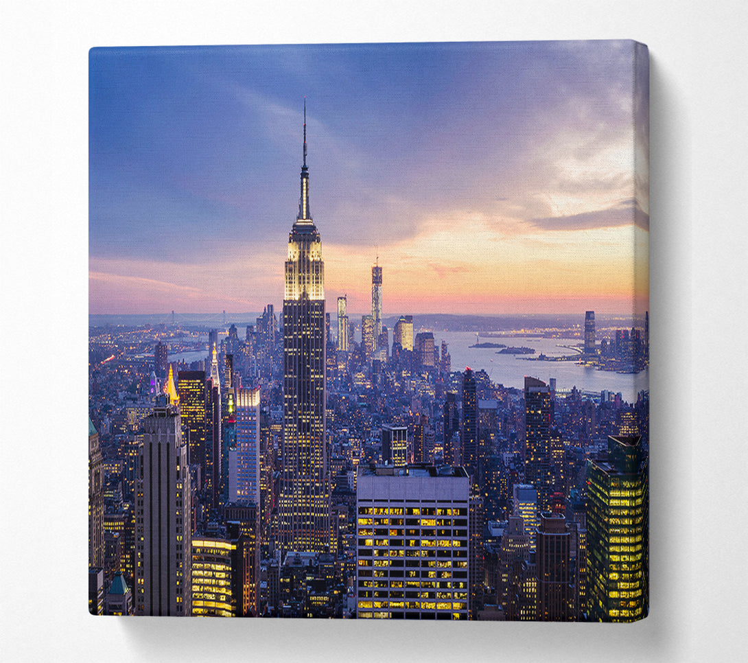  A Canvas Print of Twinkling Lights Of The Big Apple Canvas Wall Art