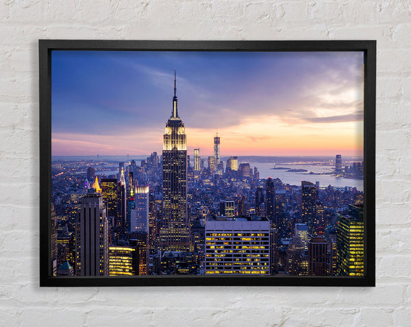 Twinkling Lights Of The Big Apple Framed Print