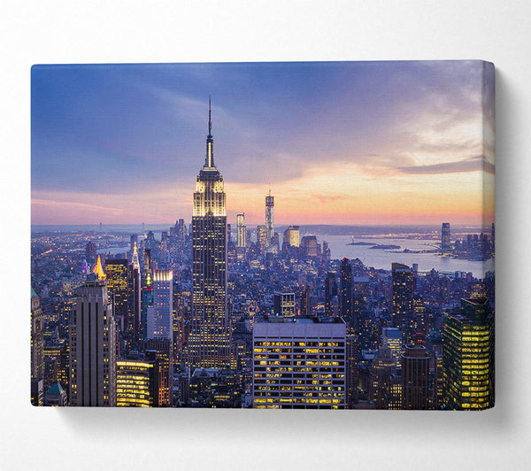  A Canvas Print of Twinkling Lights Of The Big Apple Canvas Wall Art