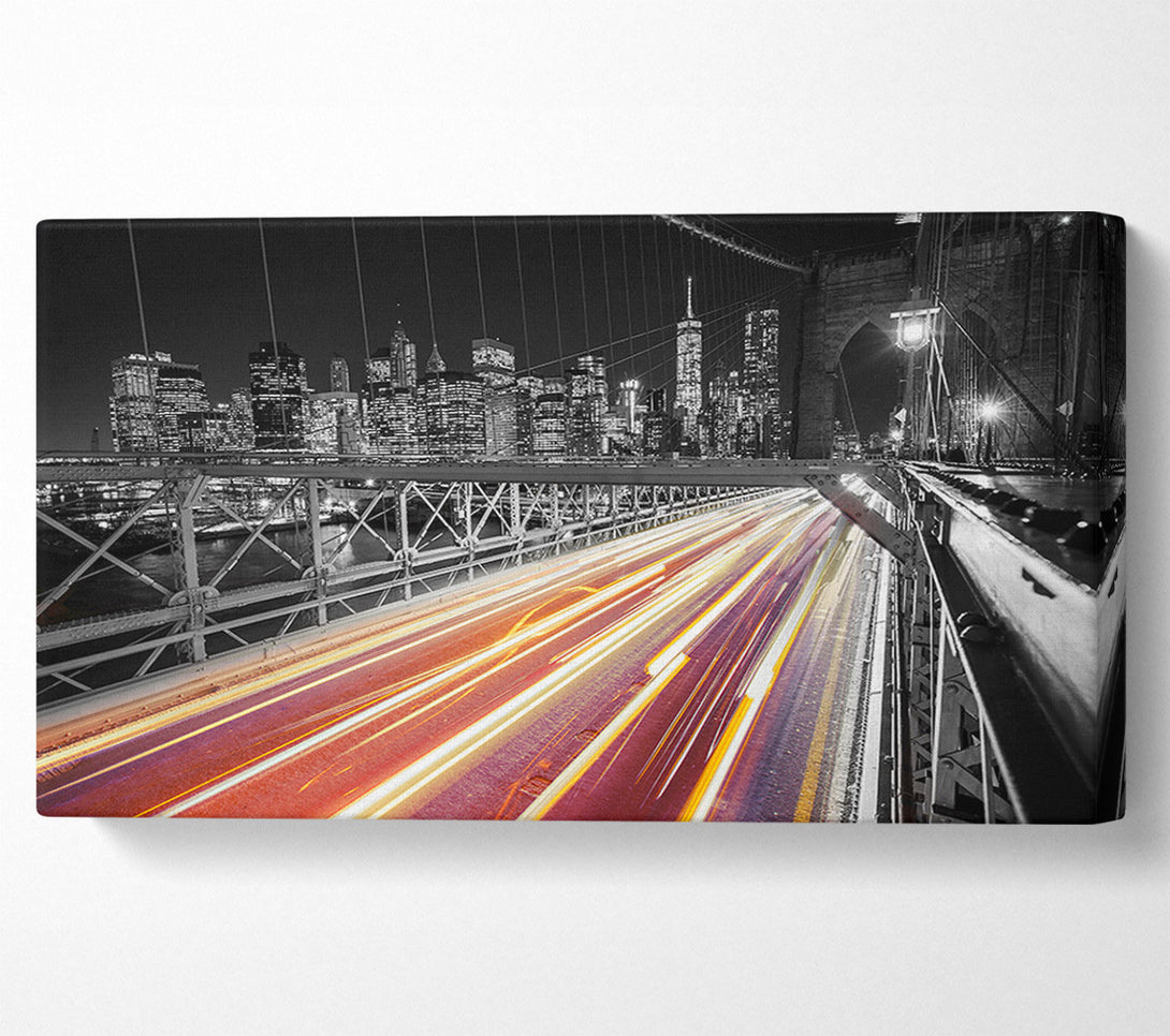  A Canvas Print of Speed Of Light On Brooklyn Bridge 2 Canvas Print