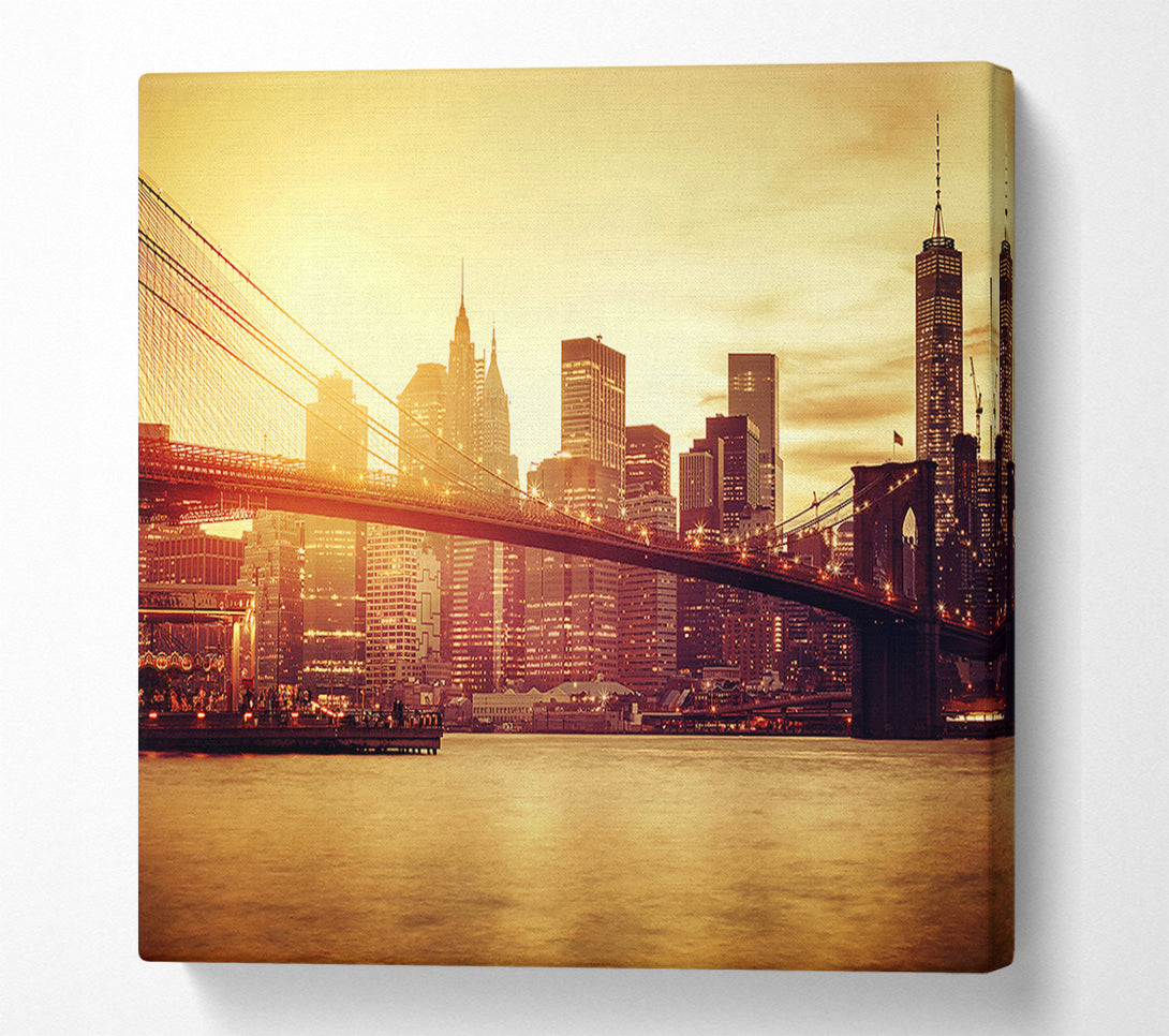  A Canvas Print of Brooklyn Bridge Splendour Canvas Art