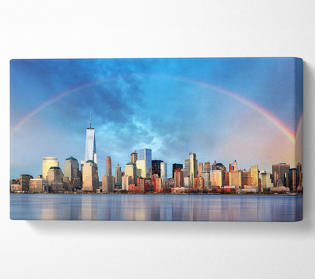  A Canvas Print of Rainbow Over The Big Apple Canvas Wall Art