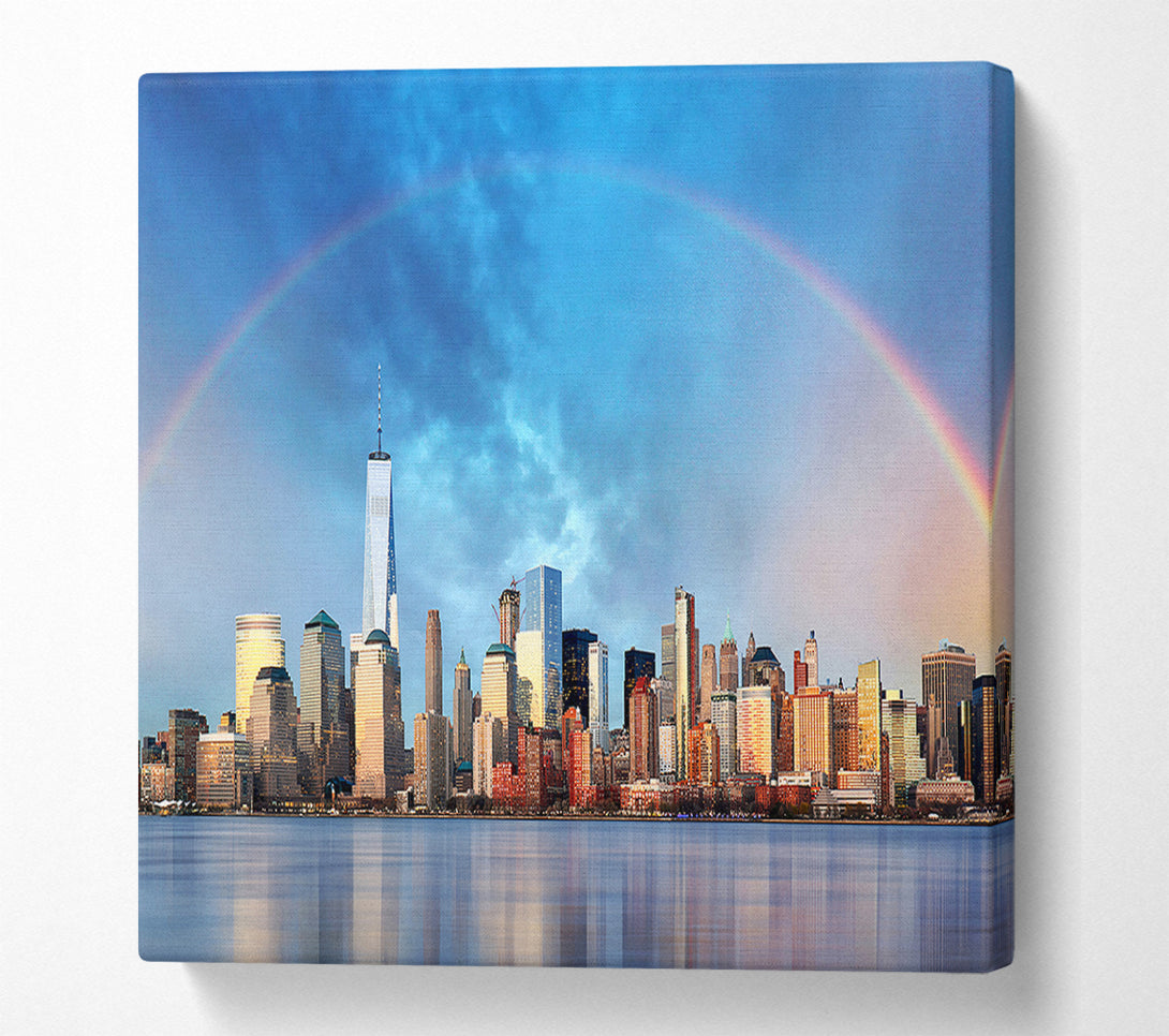  A Canvas Print of Rainbow Over The Big Apple Canvas Wall Art