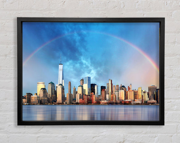 Rainbow Over The Big Apple Framed Print
