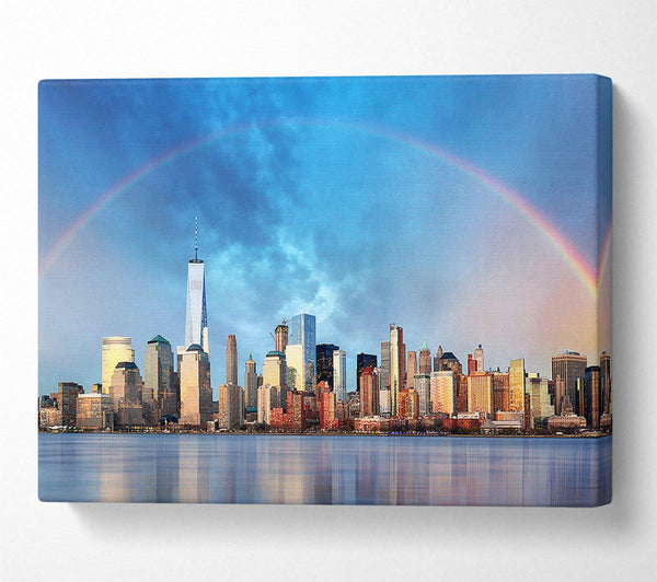  A Canvas Print of Rainbow Over The Big Apple Canvas Wall Art
