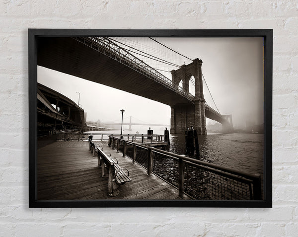 Under The Brooklyn Bridge Framed Print