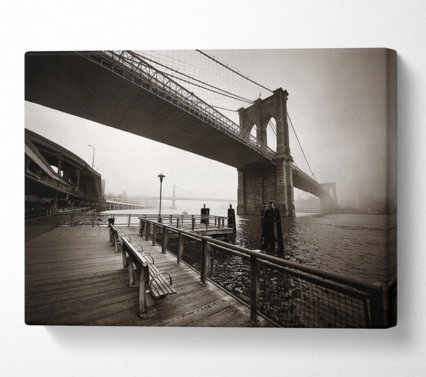 A Canvas Print of Under The Brooklyn Bridge Canvas Art