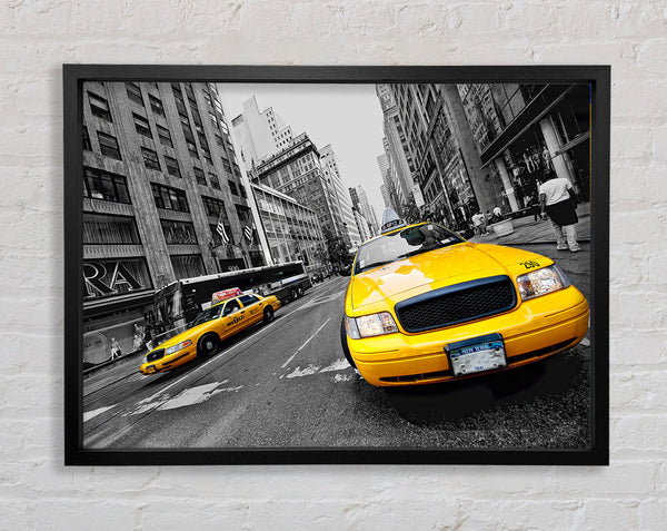 Yellow Cabs In NYC Framed Print