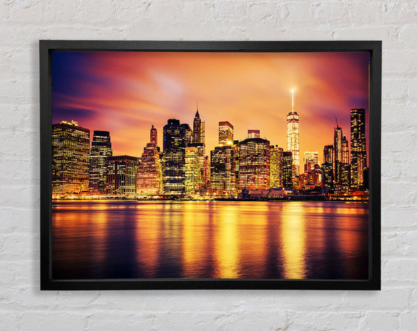 Stunning Skies Over The Hudson River Framed Print