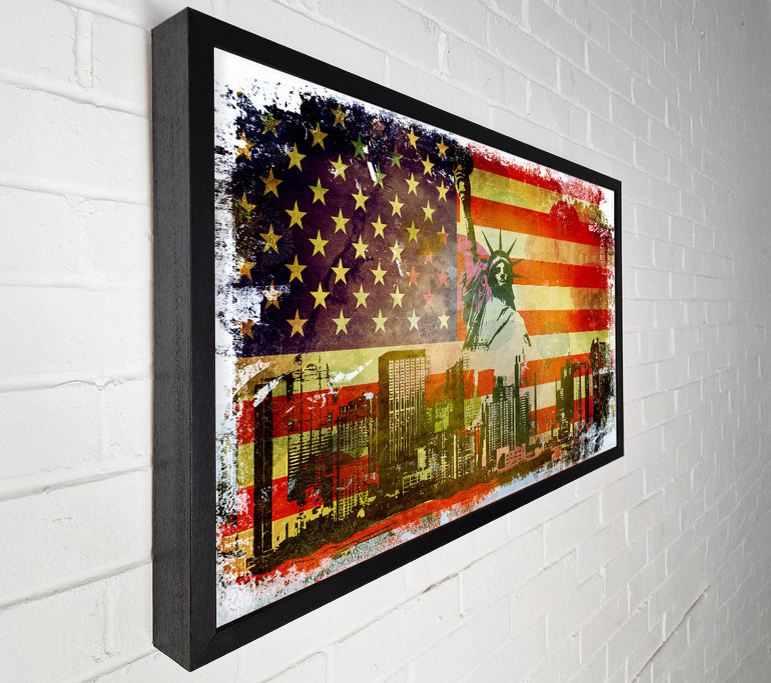  A Canvas Print of American Flag NYC Canvas Print