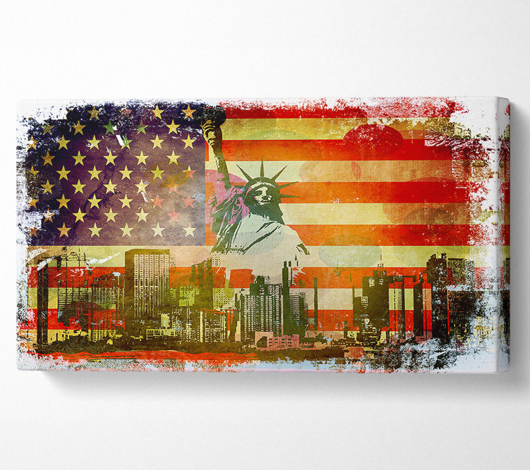  A Canvas Print of American Flag NYC Canvas Print