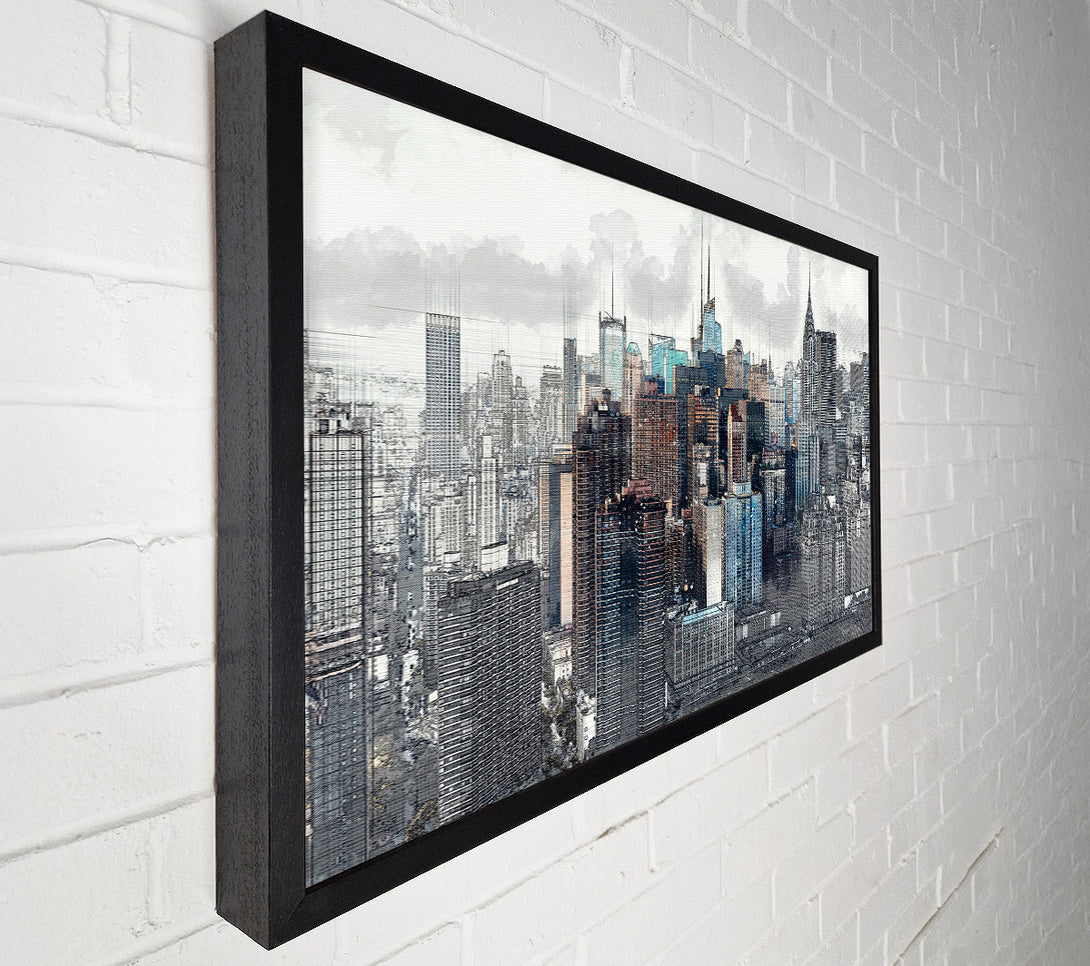  A Canvas Print of Outline Of The City 11 Canvas Wall Art