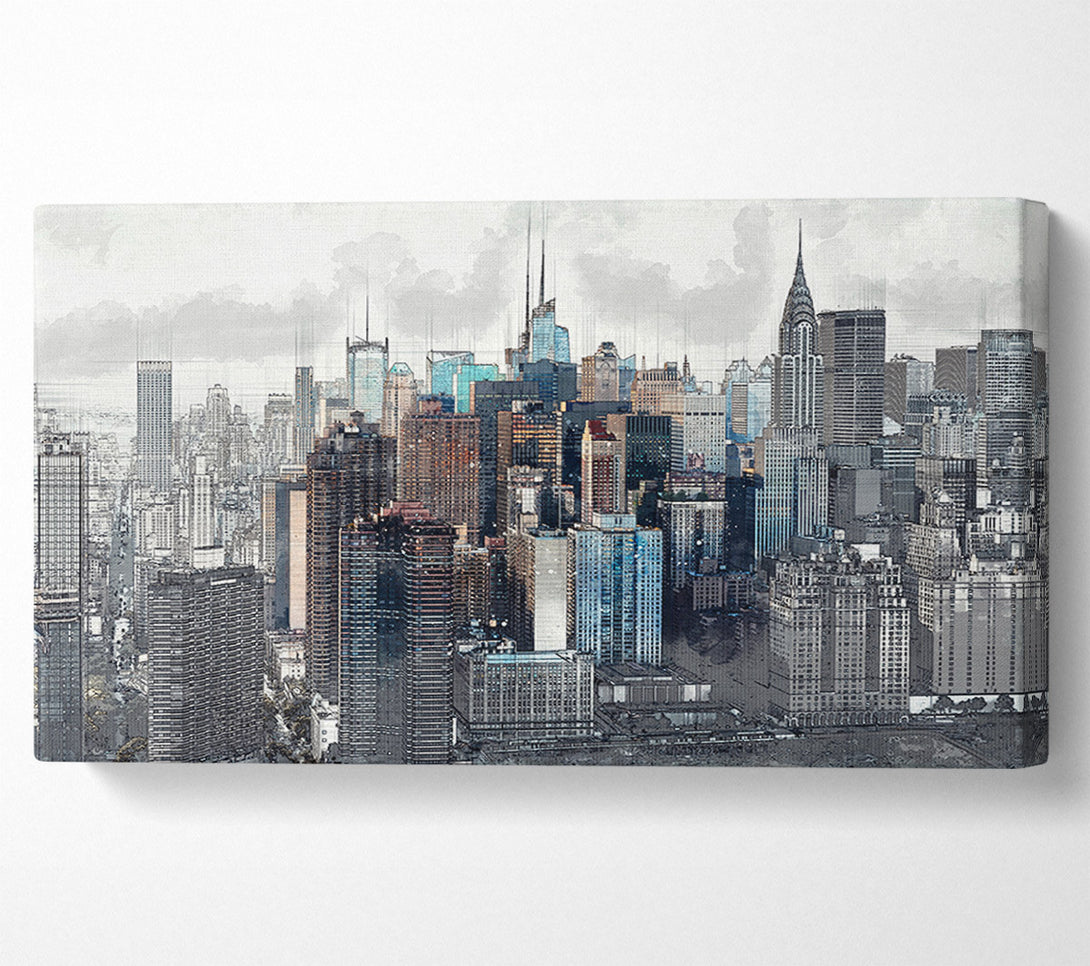  A Canvas Print of Outline Of The City 11 Canvas Wall Art