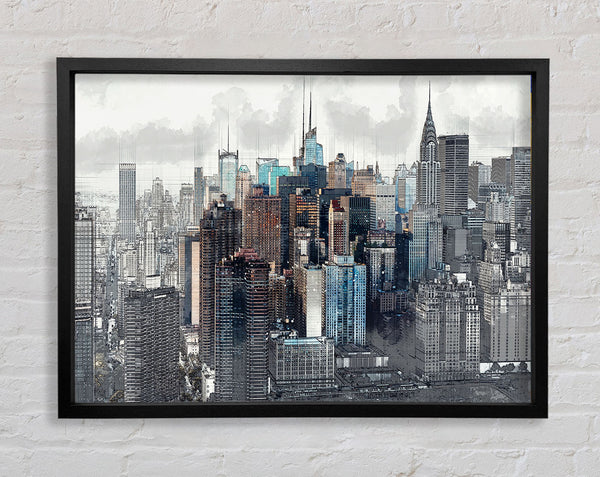 Outline Of The City 11 Framed Print