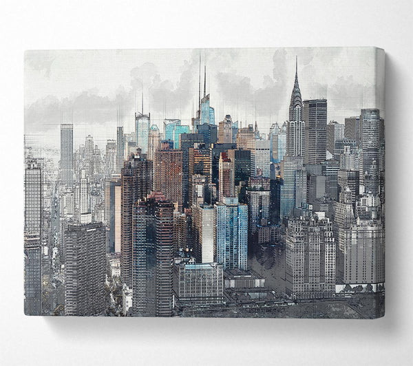  A Canvas Print of Outline Of The City 11 Canvas Wall Art