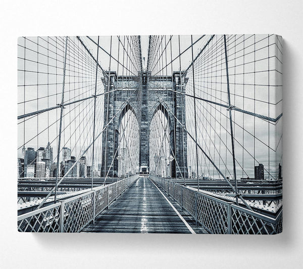  A Canvas Print of Silver Brooklyn Bridge Canvas Print